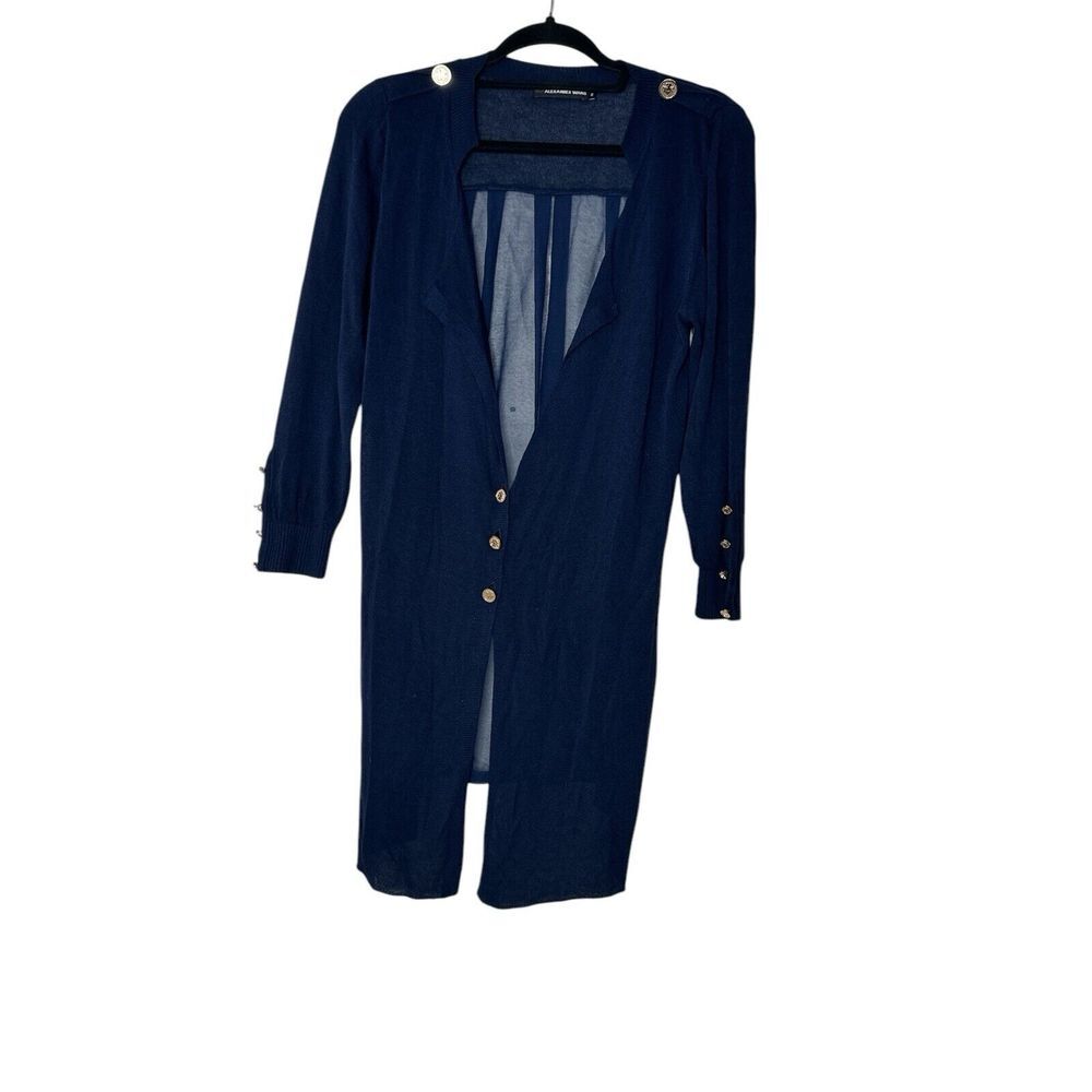 Alexander Wang Cardigan Women's‎ Medium Navy Blue Knit Sweater Career Office